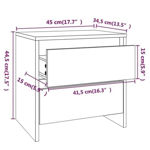 Noćni ormarići 2 kom bijeli 45x34,5x44,5 cm konstruirano drvo - Bijela 2 Cijena