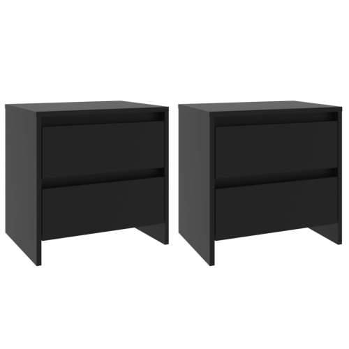 Noćni ormarići 2 kom crni 45x34,5x44,5 cm drveni - Crna 2 Cijena