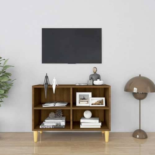 TV ormarić s nogama od masivnog drva 69,5x30x50 cm boja hrasta Smeđi hrast 1 69.5 cm Cijena