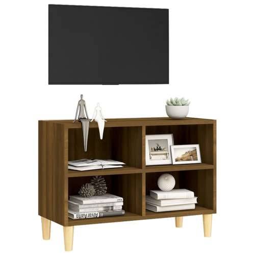 TV ormarić s nogama od masivnog drva 69,5x30x50 cm boja hrasta Smeđi hrast 1 69.5 cm Cijena