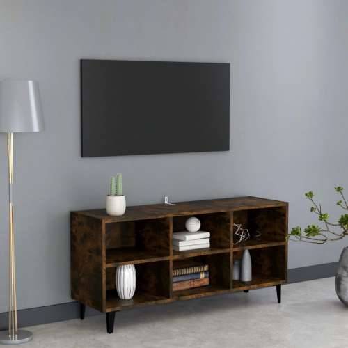 TV ormarić s metalnim nogama dimljena boja hrasta 103,5x30x50cm - Dimljeni hrast 1 103.5 cm Cijena