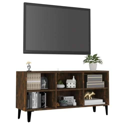 TV ormarić s metalnim nogama dimljena boja hrasta 103,5x30x50cm - Dimljeni hrast 1 103.5 cm Cijena