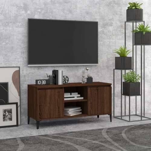 TV ormarić s metalnim nogama boja smeđeg hrasta 103,5x35x50 cm - Smeđi hrast 1 Cijena