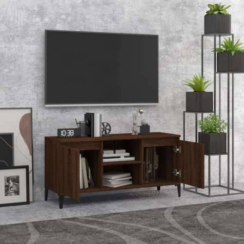 TV ormarić s metalnim nogama boja smeđeg hrasta 103,5x35x50 cm - Smeđi hrast 1 Cijena