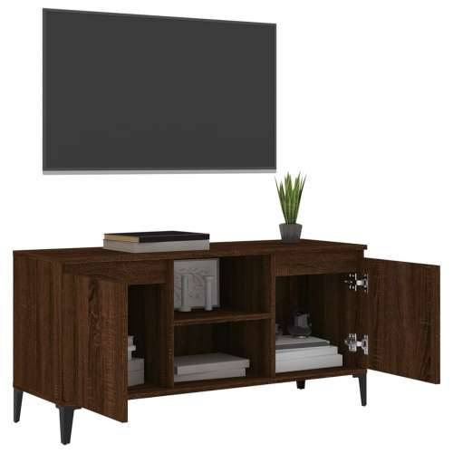 TV ormarić s metalnim nogama boja smeđeg hrasta 103,5x35x50 cm - Smeđi hrast 1 Cijena