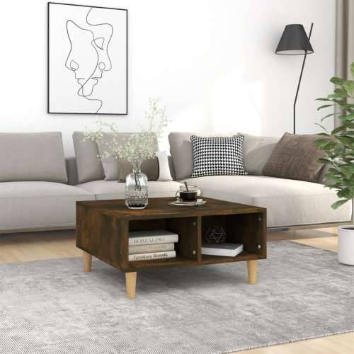 Stolić za kavu dimljena boja hrasta 60 x 60 x 30 cm drveni - Dimljeni hrast 1 Cijena
