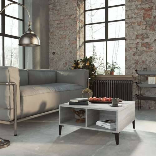 Stolić za kavu siva boja hrasta 60x60x30 cm konstruirano drvo - Sivi hrast sonoma 1 Cijena