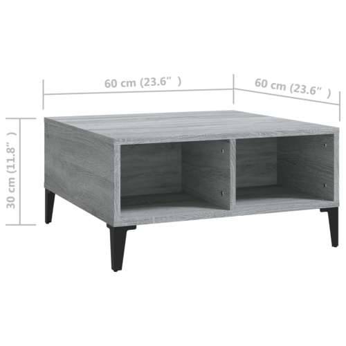 Stolić za kavu siva boja hrasta 60x60x30 cm konstruirano drvo - Sivi hrast sonoma 1 Cijena