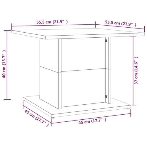 Stolić za kavu crni 55,5 x 55,5 x 40 cm od konstruiranog drva - Crna 55.5 x 55.5 x 40 cm 1 Cijena