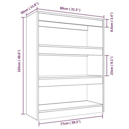 Ormarić za knjige / Paravan - Sobna pregrada bijeli 80x30x103 cm drvo - Bijela 1 Cijena