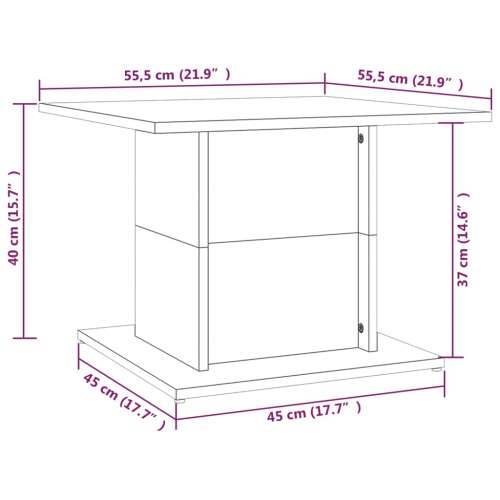Stolić za kavu dimljena boja hrasta 55,5 x 55,5 x 40 cm drveni - Dimljeni hrast 55.5 x 55.5 x 40 cm 1 Cijena