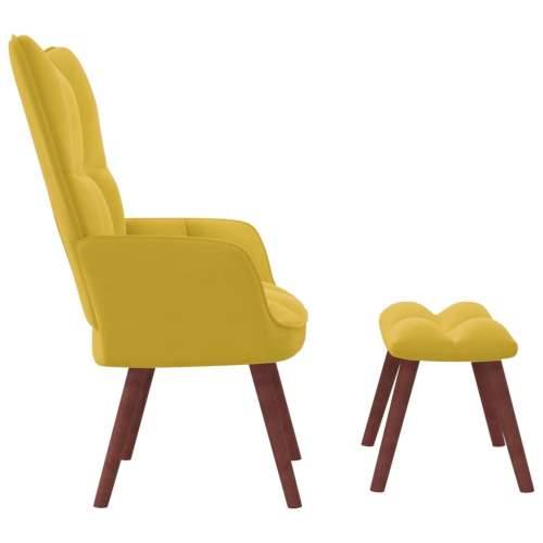 Stolica za opuštanje s osloncem za noge boja senfa baršunasta Cijena