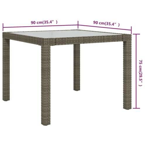 Vrtni stol 90 x 90 x 75 cm od kaljenog stakla i poliratana sivi Cijena