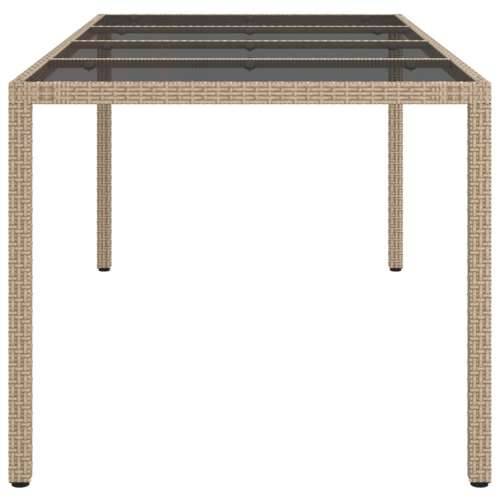Vrtni stol bež 190 x 90 x 75 cm od kaljenog stakla i poliratana Cijena