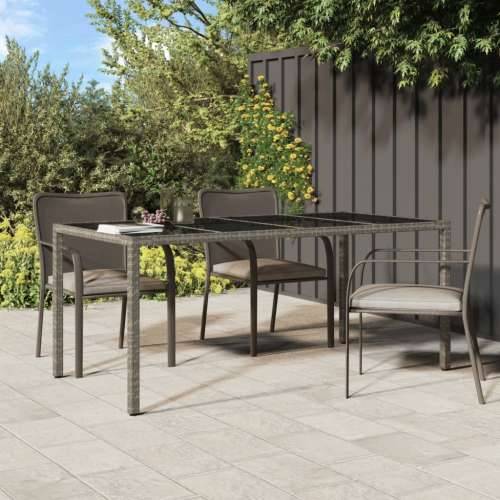 Vrtni stol sivi 190x90x75 cm od kaljenog stakla i poliratana