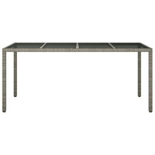 Vrtni stol sivi 190x90x75 cm od kaljenog stakla i poliratana Cijena