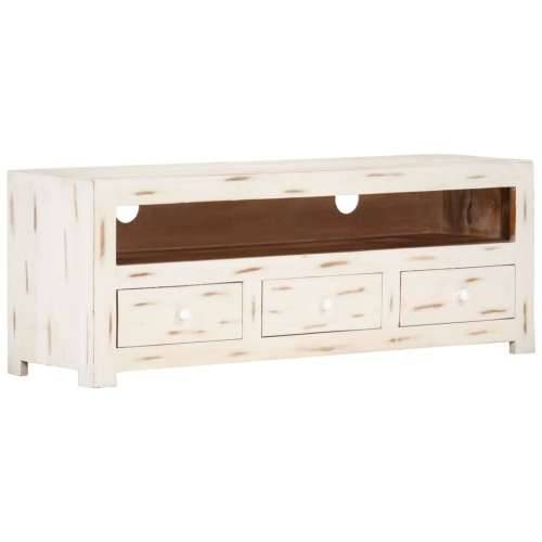 TV ormarić od masivnog drva bagrema 110 x 30 x 40 cm bijeli - Bijela 1 Cijena