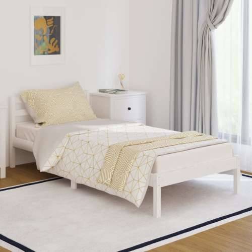 Okvir za krevet od masivne borovine 90 x 200 cm bijeli