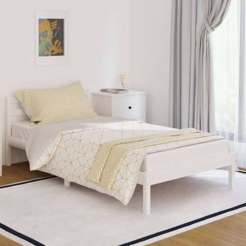 Okvir za krevet od masivne borovine 100 x 200 cm bijeli