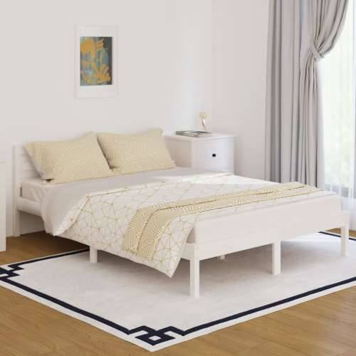 Okvir za krevet od masivne borovine 140 x 200 cm bijeli