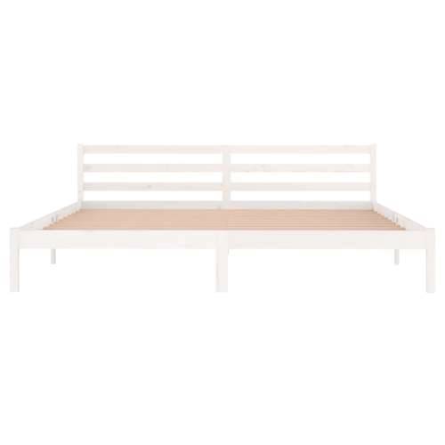 Okvir za krevet od masivne borovine 200 x 200 cm bijeli - Bijela 200 x 200 cm Cijena