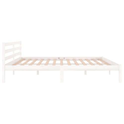 Okvir za krevet od masivne borovine 200 x 200 cm bijeli - Bijela 200 x 200 cm Cijena