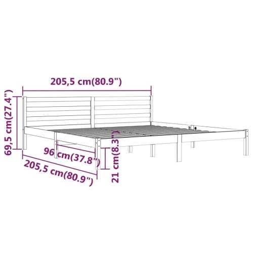 Okvir za krevet od masivne borovine 200 x 200 cm bijeli - Bijela 200 x 200 cm Cijena