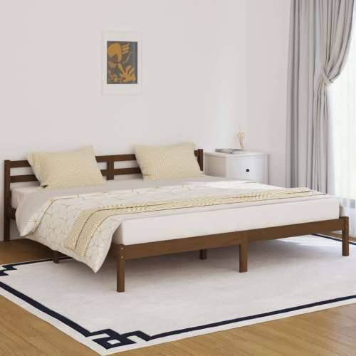 Okvir za krevet od masivne borovine 200x200 cm smeđa boja meda