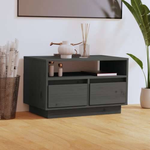 TV ormarić sivi 60 x 35 x 37 cm od masivne borovine - Siva 1 Cijena