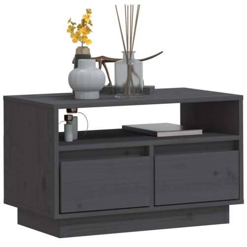 TV ormarić sivi 60 x 35 x 37 cm od masivne borovine - Siva 1 Cijena
