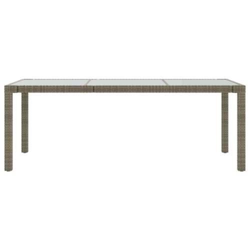 Vrtni stol sivi 190x90x75 cm od kaljenog stakla i poliratana Cijena