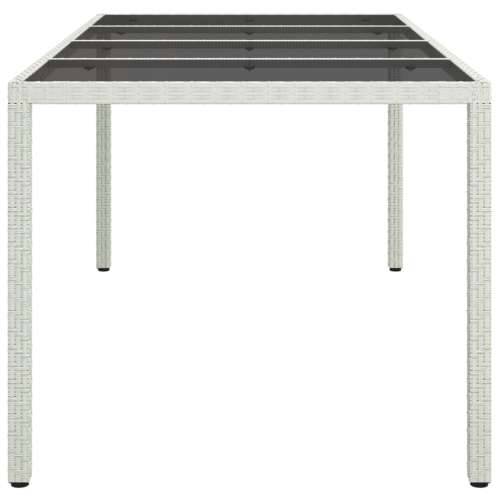 Vrtni stol bijeli 190x90x75 cm od kaljenog stakla i poliratana Cijena