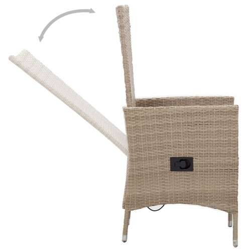 Vrtna garnitura - 3-dijelni vrtni blagovaonski set s jastucima bež - Bež Dužina stola 80 cm 2 Cijena