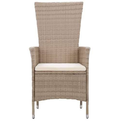Vrtna garnitura - 5-dijelni vrtni blagovaonski set s jastucima bež - Bež Dužina stola 80 cm 4 Cijena