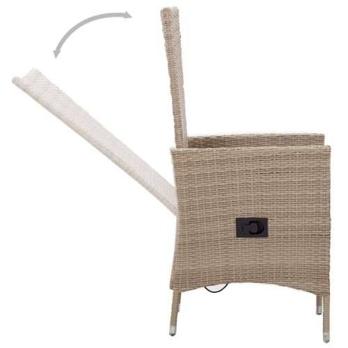 Vrtna garnitura - 5-dijelni vrtni blagovaonski set s jastucima bež - Bež Dužina stola 80 cm 4 Cijena