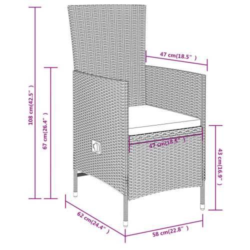Vrtna garnitura - 5-dijelni vrtni blagovaonski set s jastucima bež - Bež Dužina stola 80 cm 4 Cijena