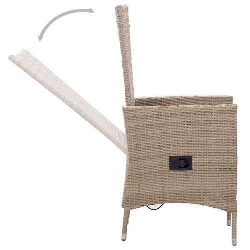 Vrtna garnitura - 7-dijelni vrtni blagovaonski set s jastucima bež - Bež Dužina stola 140 cm 6 Cijena