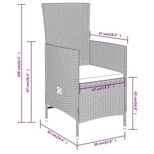 Vrtna garnitura - 5-dijelni vrtni blagovaonski set s jastucima bež - Bež Dužina stola 140 cm 4 Cijena