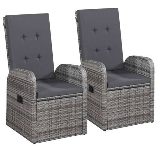 Vrtna garnitura - 5-dijelni vrtni blagovaonski set s jastucima sivi - Siva Dužina stola 80 cm 4 Cijena