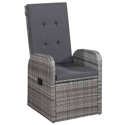 Vrtna garnitura - 5-dijelni vrtni blagovaonski set s jastucima sivi - Siva Dužina stola 80 cm 4 Cijena