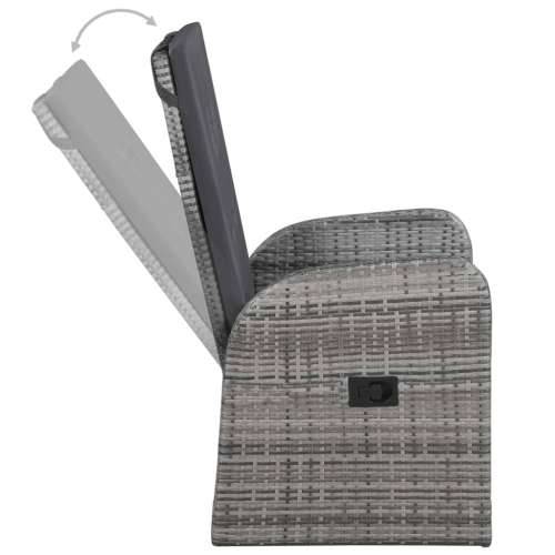 Vrtna garnitura - 5-dijelni vrtni blagovaonski set s jastucima sivi - Siva Dužina stola 80 cm 4 Cijena