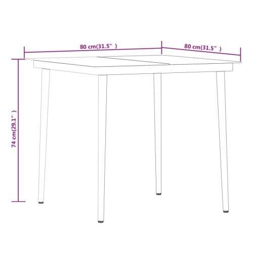 Vrtna garnitura - 5-dijelni vrtni blagovaonski set s jastucima sivi - Siva Dužina stola 80 cm 4 Cijena