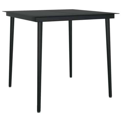 Vrtna garnitura - 3-dijelni vrtni blagovaonski set s jastucima crni - Crna Dužina stola 80 cm 2 Cijena