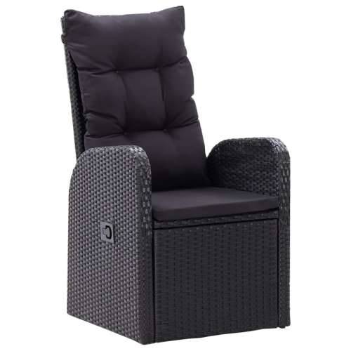 Vrtna garnitura - 5-dijelni vrtni blagovaonski set s jastucima crni - Crna Dužina stola 80 cm 4 Cijena