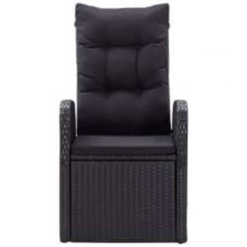 Vrtna garnitura - 5-dijelni vrtni blagovaonski set s jastucima crni - Crna Dužina stola 80 cm 4 Cijena