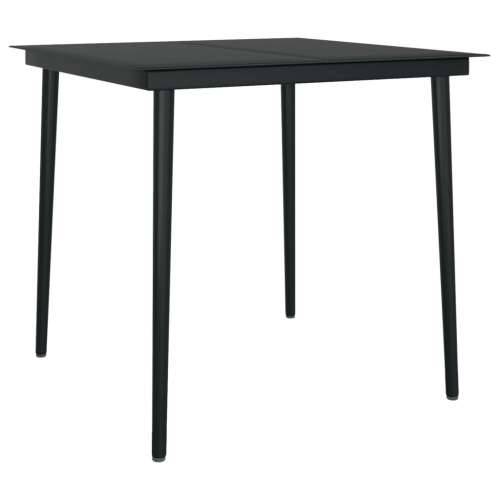 Vrtna garnitura - 5-dijelni vrtni blagovaonski set s jastucima crni - Crna Dužina stola 80 cm 4 Cijena