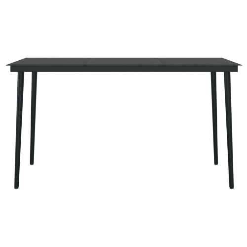 Vrtna garnitura - 5-dijelni vrtni blagovaonski set s jastucima crni - Crna Dužina stola 140 cm 4 Cijena