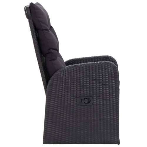 Vrtna garnitura - 7-dijelni vrtni blagovaonski set s jastucima crni - Crna Dužina stola 140 cm 6 Cijena