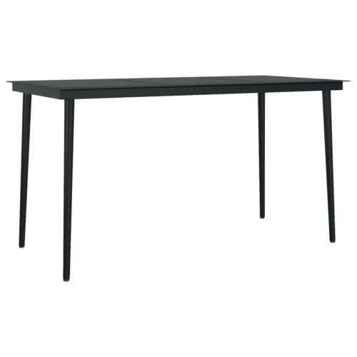 Vrtna garnitura - 7-dijelni vrtni blagovaonski set s jastucima crni - Crna Dužina stola 140 cm 6 Cijena