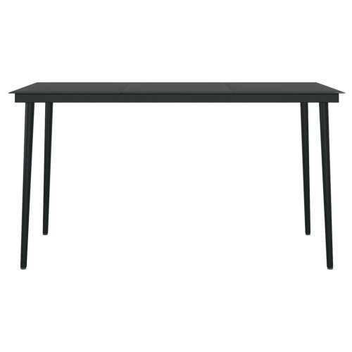 Vrtna garnitura - 7-dijelni vrtni blagovaonski set s jastucima crni - Crna Dužina stola 140 cm 6 Cijena